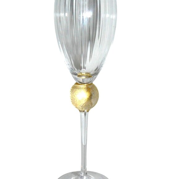 Union Street Manhattan Gold Wine/Bordeaux Glass Crystal Stemware Signed Vintage - Picture 1 of 1